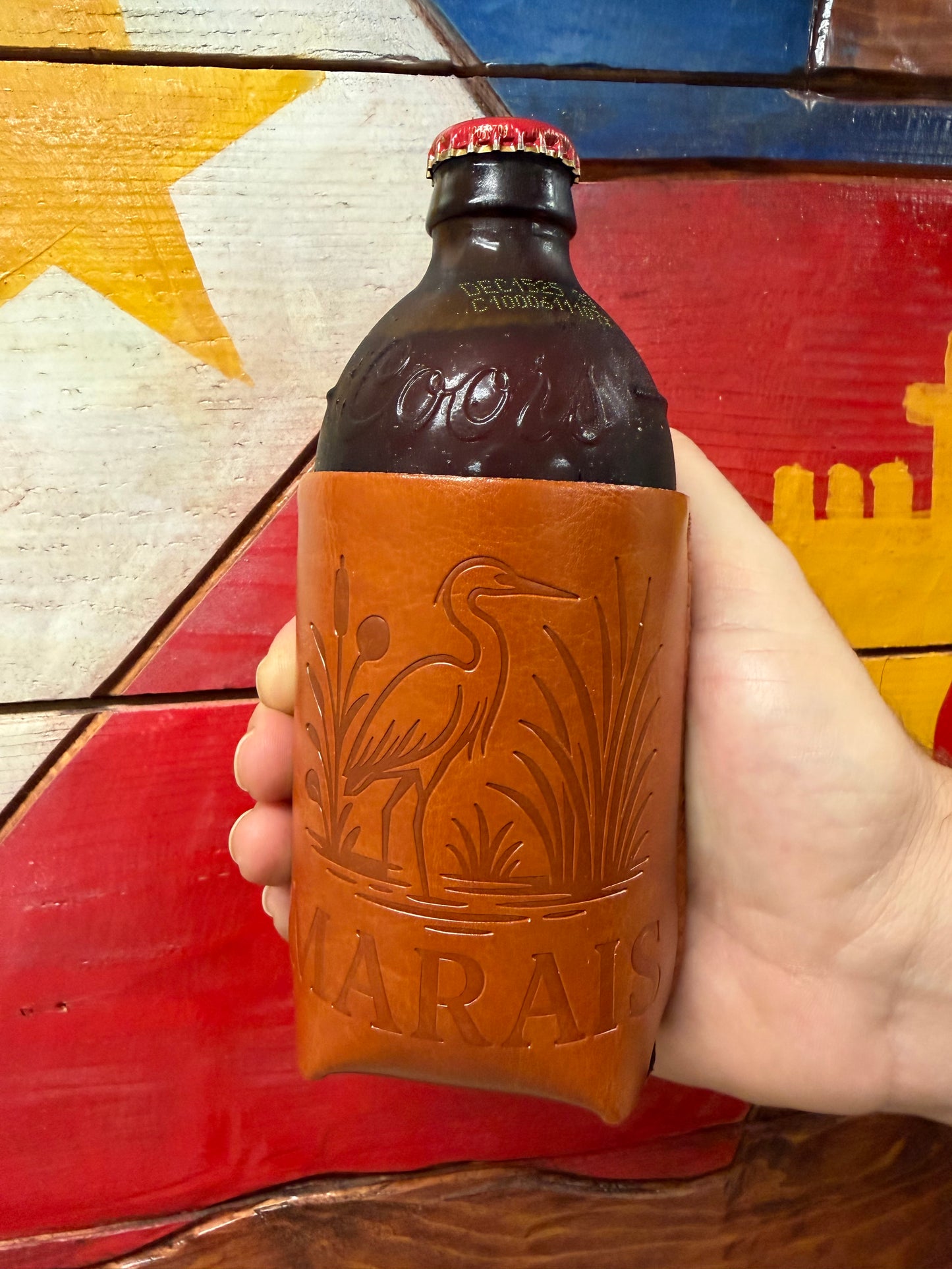 Marais Leather Koozie (Heron)